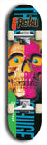 North American maple skateboard deck designed by underground artist BellyRash -- available in widths between 7.5 to 8.5 inches in both mellow concave and steep concave shapes from the BellyRash Limited Edition Blitz Deck series: 8Rsku