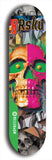 North American maple skateboard deck designed by underground artist BellyRash -- available in widths between 7.5 to 8.5 inches in both mellow concave and steep concave shapes from the BellyRash Limited Edition Blitz Deck series: 8Rsku