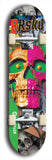 North American maple skateboard deck designed by underground artist BellyRash -- available in widths between 7.5 to 8.5 inches in both mellow concave and steep concave shapes from the BellyRash Limited Edition Blitz Deck series: 8Rsku