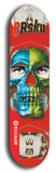 Limited edition, North American maple skateboard deck designed by underground artist BellyRash -- available in widths 7.5 to 8.5 inches in both mellow concave and steep concave shapes. Artwork: 8Rsku brand popsicle-shaped skateboard deck.