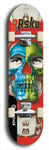 Limited edition, North American maple skateboard deck designed by underground artist BellyRash -- available in widths 7.5 to 8.5 inches in both mellow concave and steep concave shapes. Artwork: 8Rsku brand popsicle-shaped skateboard deck.