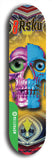 Limited edition, North American maple skateboard deck designed by underground artist BellyRash -- available in widths 7.5 to 8.5 inches in both mellow concave and steep concave shapes. Artwork: 8Rsku brand popsicle-shaped skateboard deck.