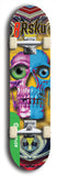 Limited edition, North American maple skateboard deck designed by underground artist BellyRash -- available in widths 7.5 to 8.5 inches in both mellow concave and steep concave shapes. Artwork: 8Rsku brand popsicle-shaped skateboard deck.