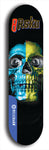 Limited edition, North American maple skateboard deck designed by underground artist BellyRash -- available in widths 7.5 to 8.5 inches in both mellow concave and steep concave shapes. Artwork: 8Rsku brand popsicle-shaped skateboard deck.