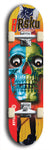 Limited edition, North American maple skateboard deck designed by underground artist BellyRash -- available in widths 7.5 to 8.5 inches in both mellow concave and steep concave shapes. Artwork: 8Rsku brand popsicle-shaped skateboard deck.