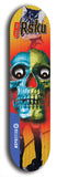 Limited edition, North American maple skateboard deck designed by underground artist BellyRash -- available in widths 7.5 to 8.5 inches in both mellow concave and steep concave shapes. Artwork: 8Rsku brand popsicle-shaped skateboard deck.