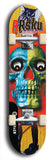 Limited edition, North American maple skateboard deck designed by underground artist BellyRash -- available in widths 7.5 to 8.5 inches in both mellow concave and steep concave shapes. Artwork: 8Rsku brand popsicle-shaped skateboard deck.