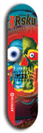 Limited edition, North American maple skateboard deck designed by underground artist BellyRash -- available in widths 7.5 to 8.5 inches in both mellow concave and steep concave shapes. Artwork: 8Rsku brand popsicle-shaped skateboard deck.