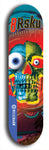 Limited edition, North American maple skateboard deck designed by underground artist BellyRash -- available in widths 7.5 to 8.5 inches in both mellow concave and steep concave shapes. Artwork: 8Rsku brand popsicle-shaped skateboard deck.