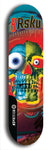 Limited edition, North American maple skateboard deck designed by underground artist BellyRash -- available in widths 7.5 to 8.5 inches in both mellow concave and steep concave shapes. Artwork: 8Rsku brand popsicle-shaped skateboard deck.