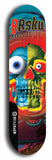 Limited edition, North American maple skateboard deck designed by underground artist BellyRash -- available in widths 7.5 to 8.5 inches in both mellow concave and steep concave shapes. Artwork: 8Rsku brand popsicle-shaped skateboard deck.