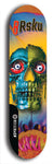 Limited edition, North American maple skateboard deck designed by underground artist BellyRash -- available in widths 7.5 to 8.5 inches in both mellow concave and steep concave shapes. Artwork: 8Rsku brand popsicle-shaped skateboard deck.