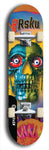 Limited edition, North American maple skateboard deck designed by underground artist BellyRash -- available in widths 7.5 to 8.5 inches in both mellow concave and steep concave shapes. Artwork: 8Rsku brand popsicle-shaped skateboard deck.