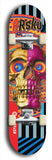 Limited edition, North American maple skateboard deck designed by underground artist BellyRash -- available in widths 7.5 to 8.5 inches in both mellow concave and steep concave shapes. Artwork: 8Rsku brand popsicle-shaped skateboard deck.