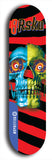 Limited edition, North American maple skateboard deck designed by underground artist BellyRash -- available in widths 7.5 to 8.5 inches in both mellow concave and steep concave shapes. Artwork: 8Rsku brand popsicle-shaped skateboard deck.