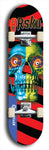 Limited edition, North American maple skateboard deck designed by underground artist BellyRash -- available in widths 7.5 to 8.5 inches in both mellow concave and steep concave shapes. Artwork: 8Rsku brand popsicle-shaped skateboard deck.