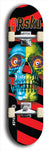 Limited edition, North American maple skateboard deck designed by underground artist BellyRash -- available in widths 7.5 to 8.5 inches in both mellow concave and steep concave shapes. Artwork: 8Rsku brand popsicle-shaped skateboard deck.