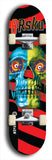 Limited edition, North American maple skateboard deck designed by underground artist BellyRash -- available in widths 7.5 to 8.5 inches in both mellow concave and steep concave shapes. Artwork: 8Rsku brand popsicle-shaped skateboard deck.