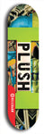 Skateboard deck: Limited edition, North American maple skateboard deck designed by underground artist BellyRash - available widths 7.5 to 8.5 inches in both mellow concave and steep concave shapes. Artwork: PLUSH logo brand popsicle-shaped deck