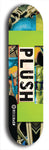 Skateboard deck: Limited edition, North American maple skateboard deck designed by underground artist BellyRash - available widths 7.5 to 8.5 inches in both mellow concave and steep concave shapes. Artwork: PLUSH logo brand popsicle-shaped deck