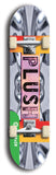 North American maple skateboard deck designed by underground artist BellyRash -- available in widths between 7.5 to 8.5 inches in both mellow concave and steep concave shapes from the BellyRash Limited Edition Blitz Deck series: Plush