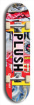 Skateboard deck: Limited edition, North American maple skateboard deck designed by underground artist BellyRash - available widths 7.5 to 8.5 inches in both mellow concave and steep concave shapes. Artwork: PLUSH logo brand popsicle-shaped deck