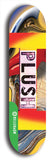 North American maple skateboard deck designed by underground artist BellyRash -- available in widths between 7.5 to 8.5 inches in both mellow concave and steep concave shapes from the BellyRash Limited Edition Blitz Deck series: Plush