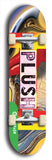 North American maple skateboard deck designed by underground artist BellyRash -- available in widths between 7.5 to 8.5 inches in both mellow concave and steep concave shapes from the BellyRash Limited Edition Blitz Deck series: Plush