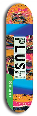 North American maple skateboard deck designed by underground artist BellyRash -- available in widths between 7.5 to 8.5 inches in both mellow concave and steep concave shapes from the BellyRash Limited Edition Blitz Deck series: Plush