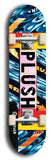 Skateboard deck: Limited edition, North American maple skateboard deck designed by underground artist BellyRash - available widths 7.5 to 8.5 inches in both mellow concave and steep concave shapes. Artwork: PLUSH logo brand popsicle-shaped deck