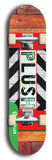 North American maple skateboard deck designed by underground artist BellyRash -- available in widths between 7.5 to 8.5 inches in both mellow concave and steep concave shapes from the BellyRash Limited Edition Blitz Deck series: Plush