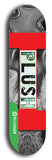 North American maple skateboard deck designed by underground artist BellyRash -- available in widths between 7.5 to 8.5 inches in both mellow concave and steep concave shapes from the BellyRash Limited Edition Blitz Deck series: Plush