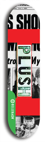 North American maple skateboard deck designed by underground artist BellyRash -- available in widths between 7.5 to 8.5 inches in both mellow concave and steep concave shapes from the BellyRash Limited Edition Blitz Deck series: Plush