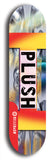 Skateboard deck: Limited edition, North American maple skateboard deck designed by underground artist BellyRash - available widths 7.5 to 8.5 inches in both mellow concave and steep concave shapes. Artwork: PLUSH logo brand popsicle-shaped deck