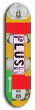 North American maple skateboard deck designed by underground artist BellyRash -- available in widths between 7.5 to 8.5 inches in both mellow concave and steep concave shapes from the BellyRash Limited Edition Blitz Deck series: Plush