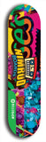 North American maple skateboard deck designed by underground artist BellyRash -- available in widths between 7.5 to 8.5 inches in both mellow concave and steep concave shapes from the BellyRash Limited Edition Blitz Deck series: Nimrod