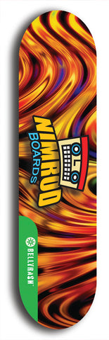 North American maple skateboard deck designed by underground artist BellyRash -- available in widths between 7.5 to 8.5 inches in both mellow concave and steep concave shapes from the BellyRash Limited Edition Blitz Deck series: Nimrod