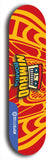 Skateboard deck: Limited edition, North American maple skateboard deck designed by underground artist BellyRash -- available in widths 7.5 to 8.5 inches in both mellow concave and steep concave shapes. Artwork: NIMROD brand popsicle-shaped skateboard deck with NIMROD logo