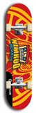 Skateboard deck: Limited edition, North American maple skateboard deck designed by underground artist BellyRash -- available in widths 7.5 to 8.5 inches in both mellow concave and steep concave shapes. Artwork: NIMROD brand popsicle-shaped skateboard deck with NIMROD logo