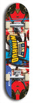 Skateboard deck: Limited edition, North American maple skateboard deck designed by underground artist BellyRash -- available in widths 7.5 to 8.5 inches in both mellow concave and steep concave shapes. Artwork: NIMROD brand popsicle-shaped skateboard deck with NIMROD logo