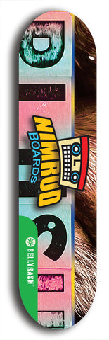 North American maple skateboard deck designed by underground artist BellyRash -- available in widths between 7.5 to 8.5 inches in both mellow concave and steep concave shapes from the BellyRash Limited Edition Blitz Deck series: Nimrod