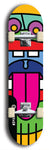 Skateboard deck: Limited edition, North American maple skateboard deck designed by underground artist BellyRash -- available in widths 7.5 to 8.5 inches in both mellow concave and steep concave shapes. Artwork: Oddheads brand popsicle-shaped skateboard deck with cartoon head on dark background.