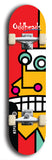 Skateboard deck: Limited edition, North American maple skateboard deck designed by underground artist BellyRash -- available in widths 7.5 to 8.5 inches in both mellow concave and steep concave shapes. Artwork: Oddheads brand popsicle-shaped skateboard deck with cartoon head on dark background.