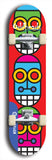 Skateboard deck: Limited edition, North American maple skateboard deck designed by underground artist BellyRash -- available in widths 7.5 to 8.5 inches in both mellow concave and steep concave shapes. Artwork: Oddheads brand popsicle-shaped skateboard deck with cartoon head on dark background.