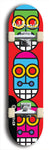 Skateboard deck: Limited edition, North American maple skateboard deck designed by underground artist BellyRash -- available in widths 7.5 to 8.5 inches in both mellow concave and steep concave shapes. Artwork: Oddheads brand popsicle-shaped skateboard deck with cartoon head on dark background.