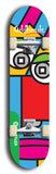 North American maple skateboard deck designed by underground artist BellyRash -- available in widths between 7.5 to 8.5 inches in both mellow concave and steep concave shapes from the BellyRash Limited Edition Blitz Deck series: Oddheads