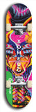North American maple skateboard deck designed by underground artist BellyRash -- available in widths between 7.5 to 8.5 inches in both mellow concave and steep concave shapes from the BellyRash Limited Edition Blitz Deck series: Xomfug