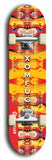 Skateboard deck: Limited edition, North American maple skateboard deck designed by underground artist BellyRash - available widths 7.5 to 8.5 inches in both mellow concave and steep concave shapes. Artwork: XOMFUG logo brand popsicle-shaped deck