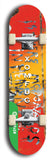 North American maple skateboard deck designed by underground artist BellyRash -- available in widths between 7.5 to 8.5 inches in both mellow concave and steep concave shapes from the BellyRash Limited Edition Blitz Deck series: Xomfug
