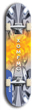 Skateboard deck: Limited edition, North American maple skateboard deck designed by underground artist BellyRash - available widths 7.5 to 8.5 inches in both mellow concave and steep concave shapes. Artwork: XOMFUG logo brand popsicle-shaped deck